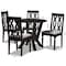 Baxton Studio Anise Grey Upholstered and Dark Brown Finished Wood 5-Piece Dining Set 169-9734-10900 - alternate 4